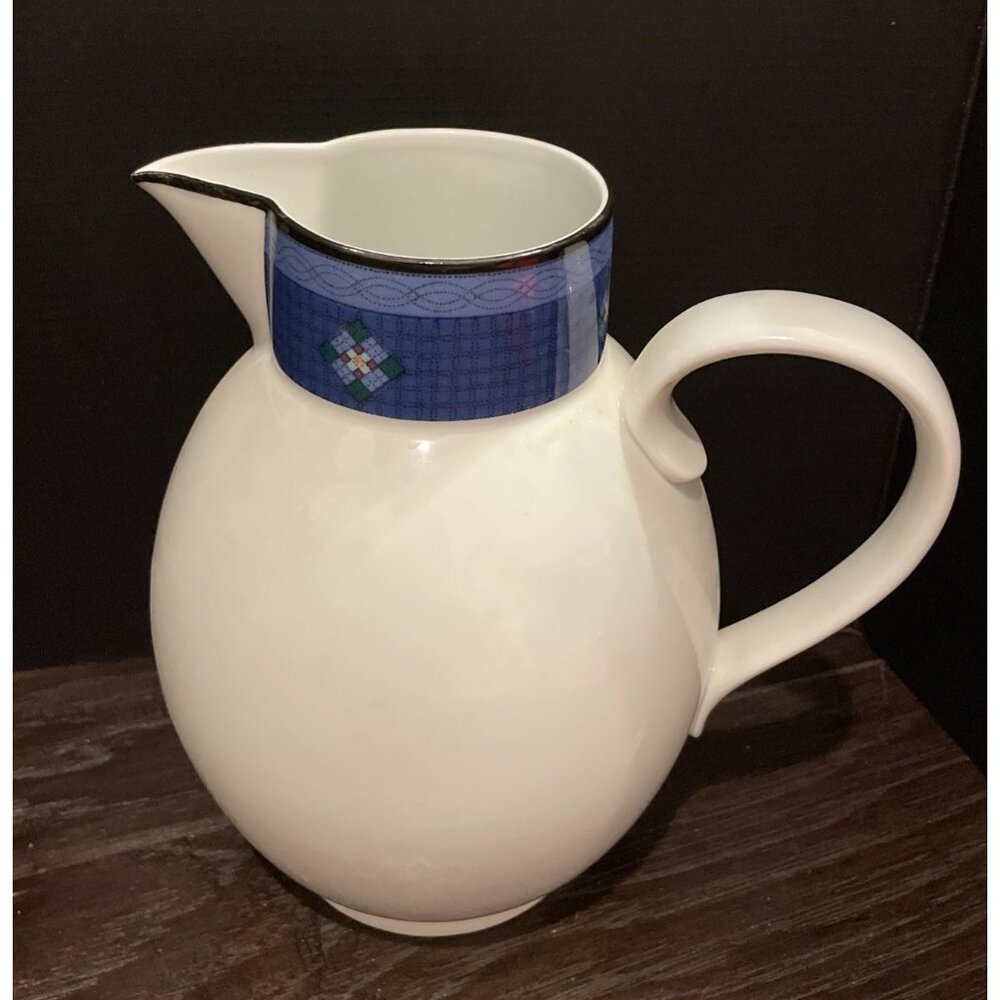 Dansk Portugal Quiltings Dinnerware Nine Patch Pitcher Jug Vintage Colorful